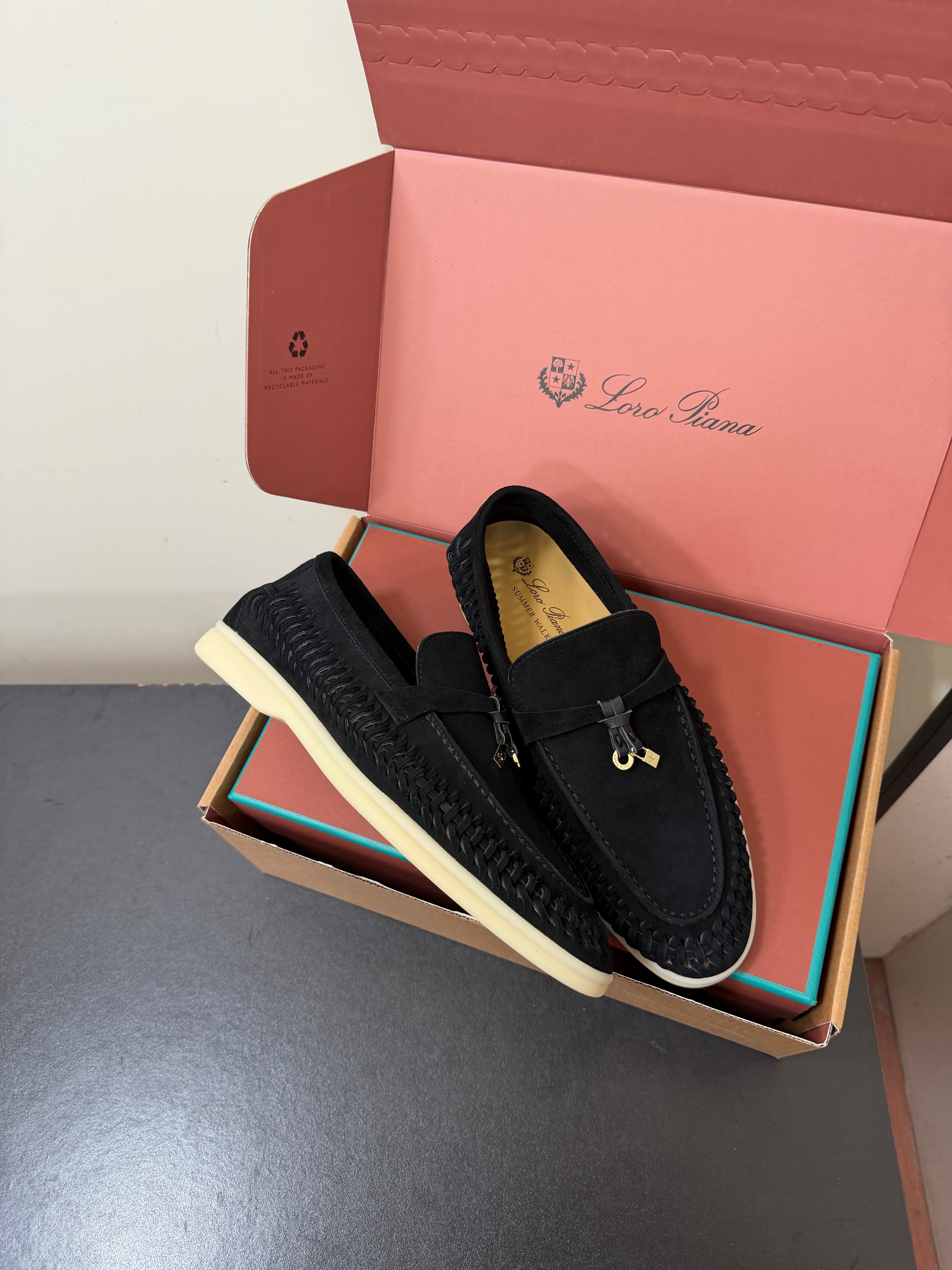LP Summer Charms Walk Loafers Black Suede 984726