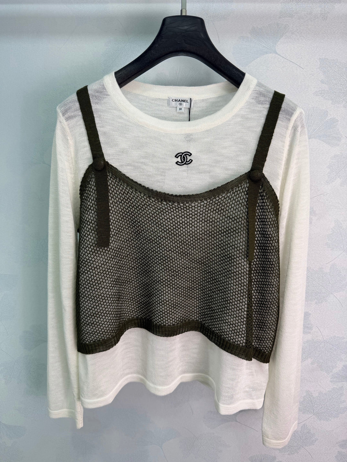 CC Layered Mesh Overlay Top Wool 426061