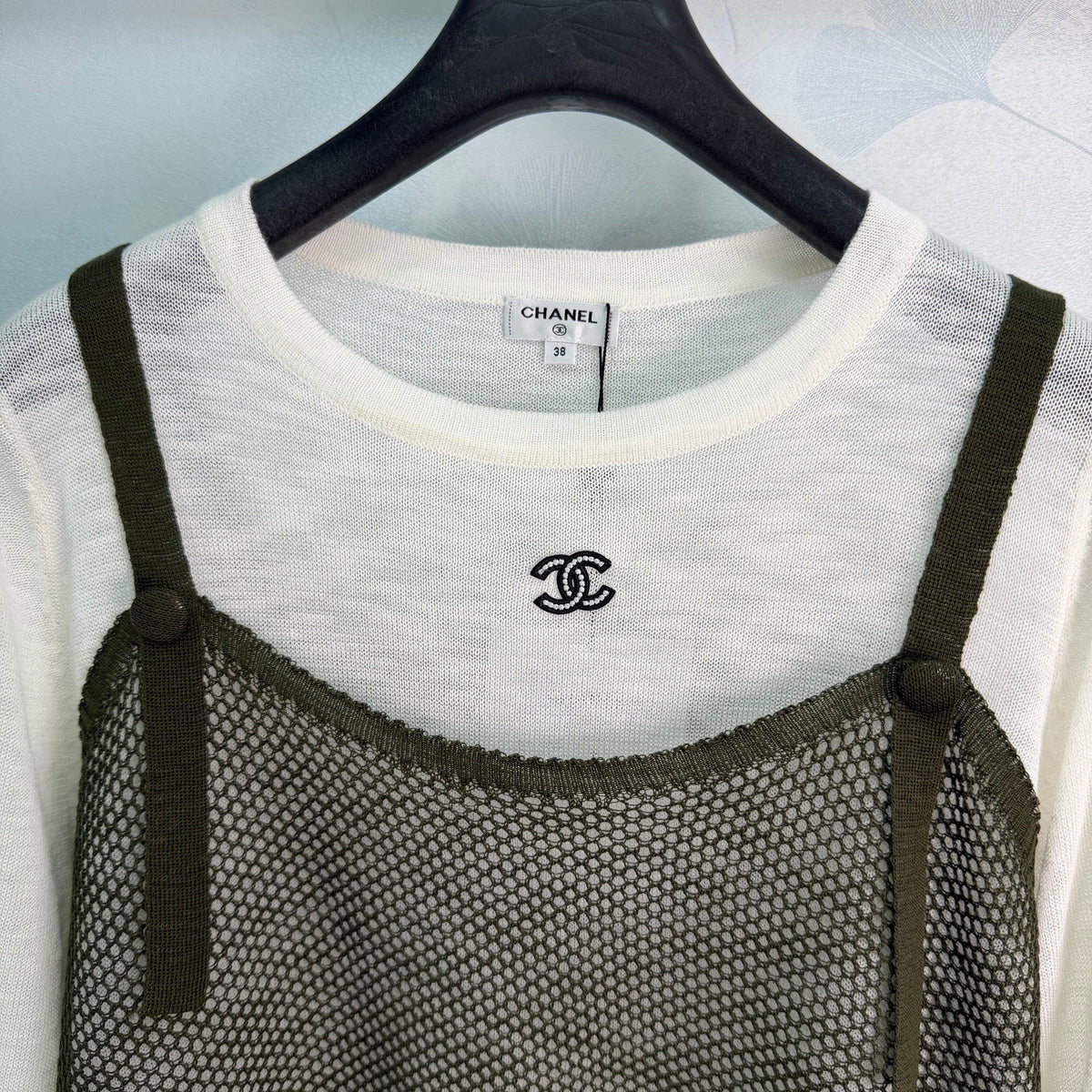 CC Layered Mesh Overlay Top Wool 426061