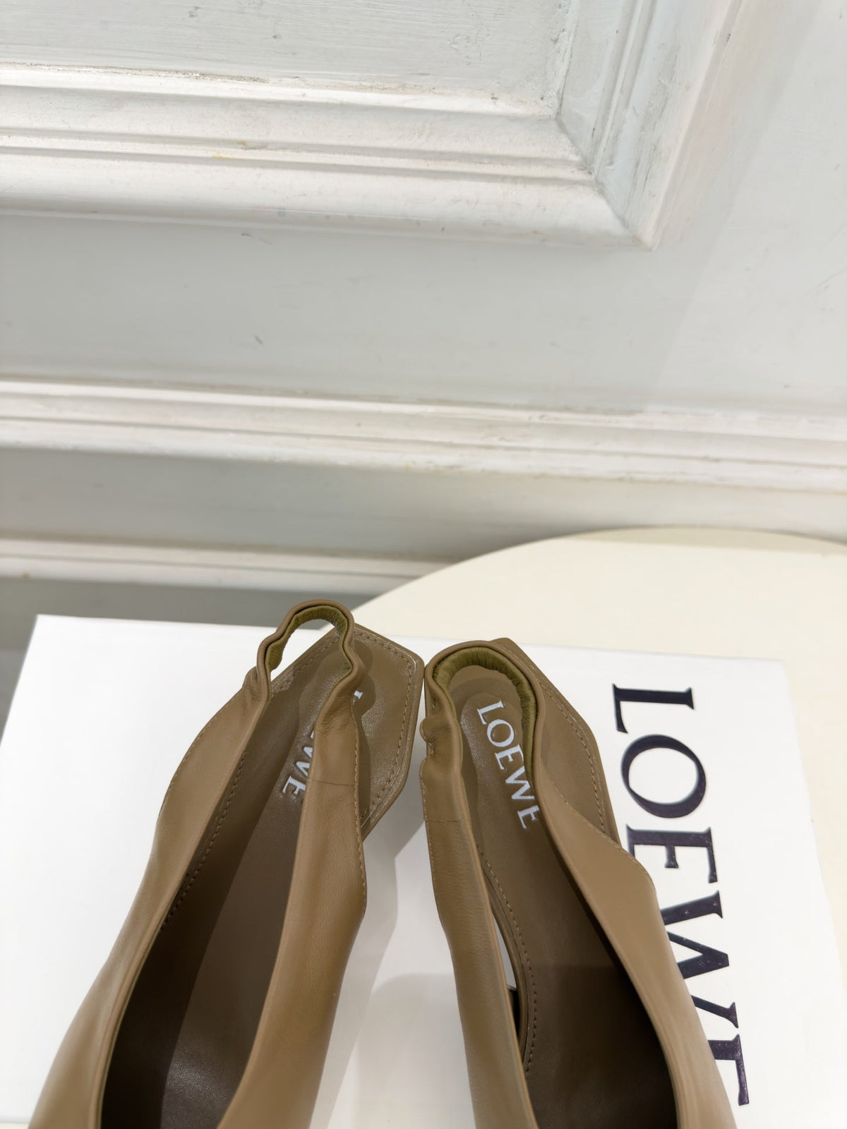 LW 26S Origami Slingback Pumps 4.5cm Dark Brown Leather 111586