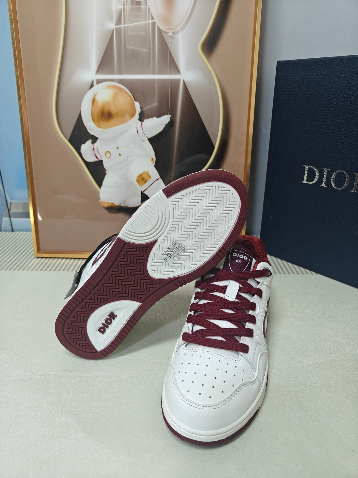 CD 26s Low Top Sneaker White Dark Red Calfskin 491852