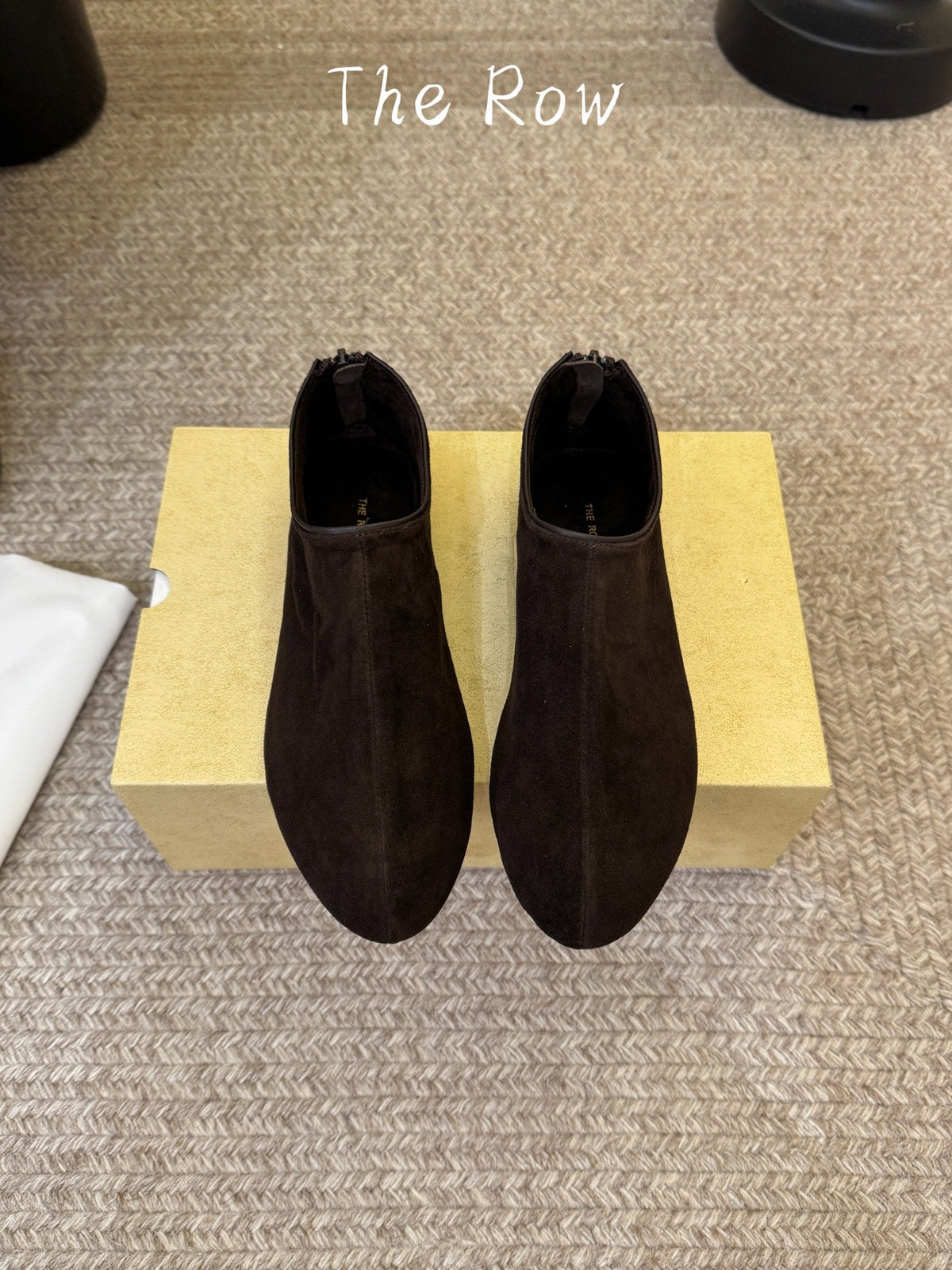 TR Canel Flat Boots Low-Cut Round-Toe Lambskin