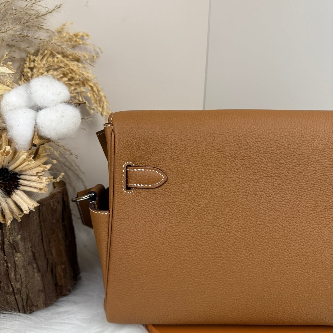 High-end Hermes 2026 Kelly Messenger 25cm Bag Togo Leather
