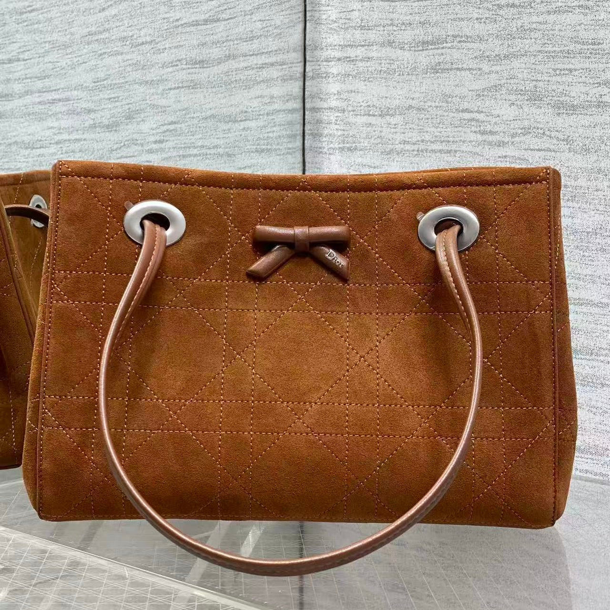 CD Promenade Shopping Bag 27cm Brown Suede