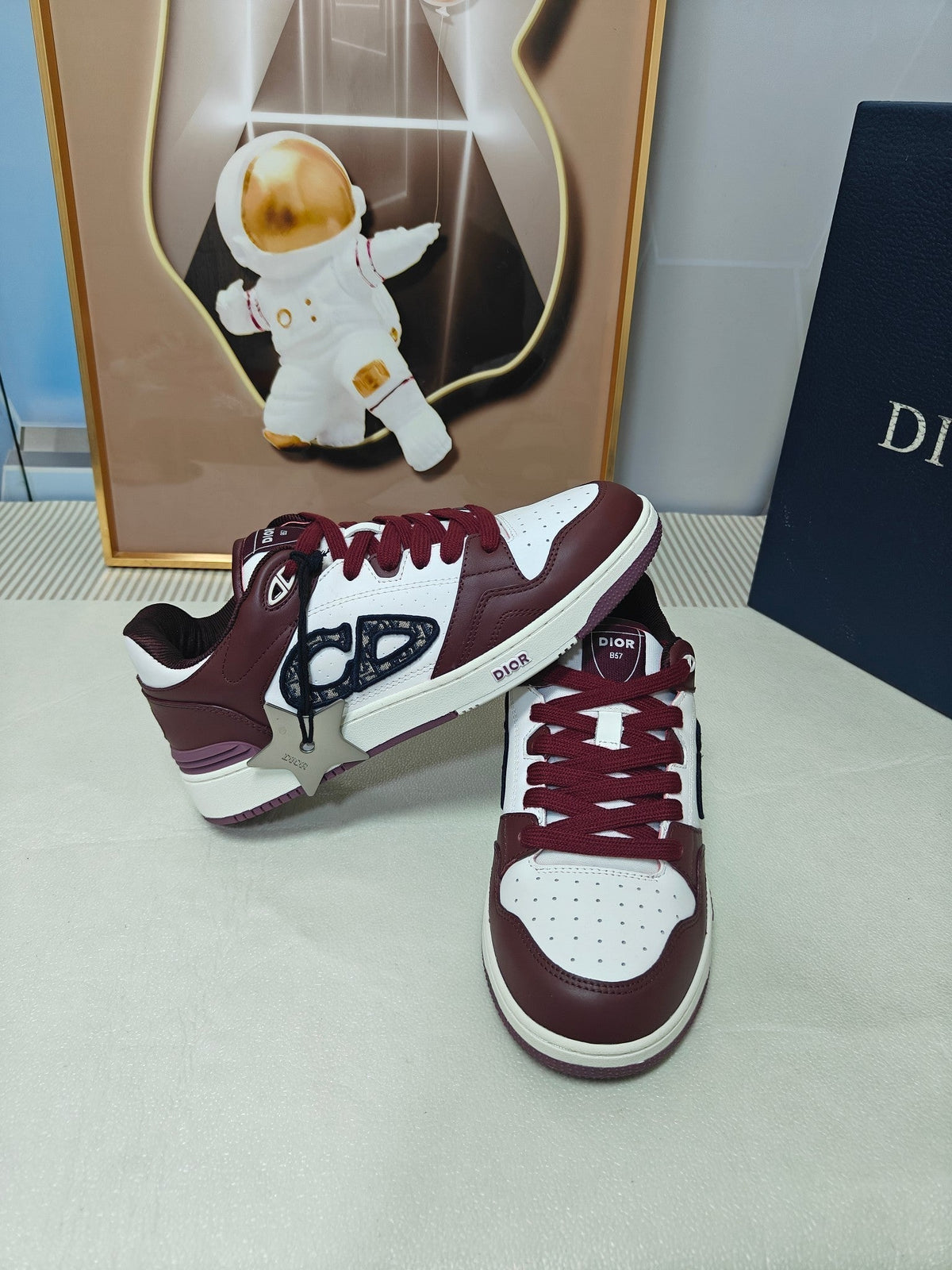 CD 26s Low Top Sneaker White Burgundy Red Calfskin 529184