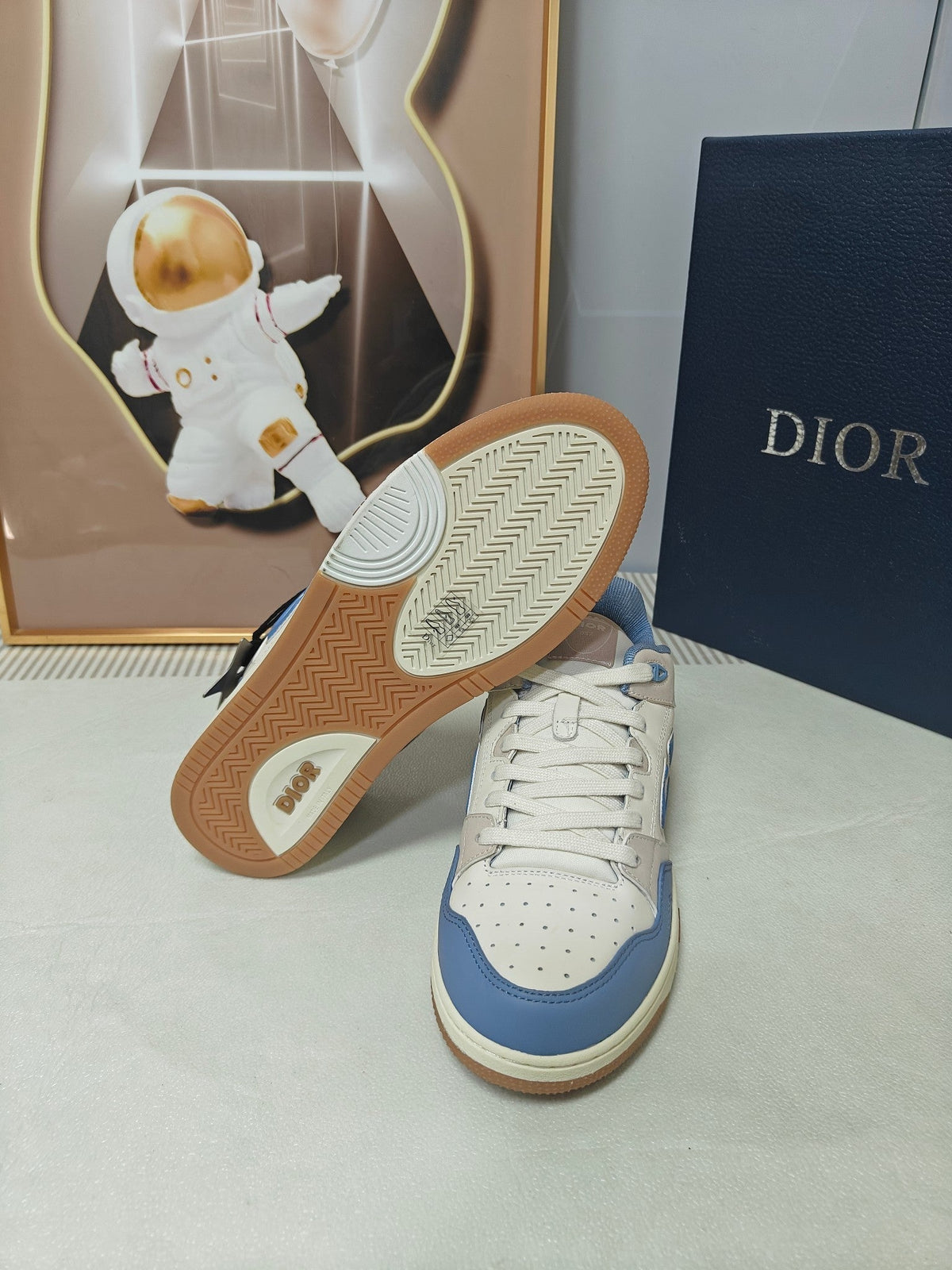 CD 26s Low Top Sneaker White Light Blue Calfskin 391852