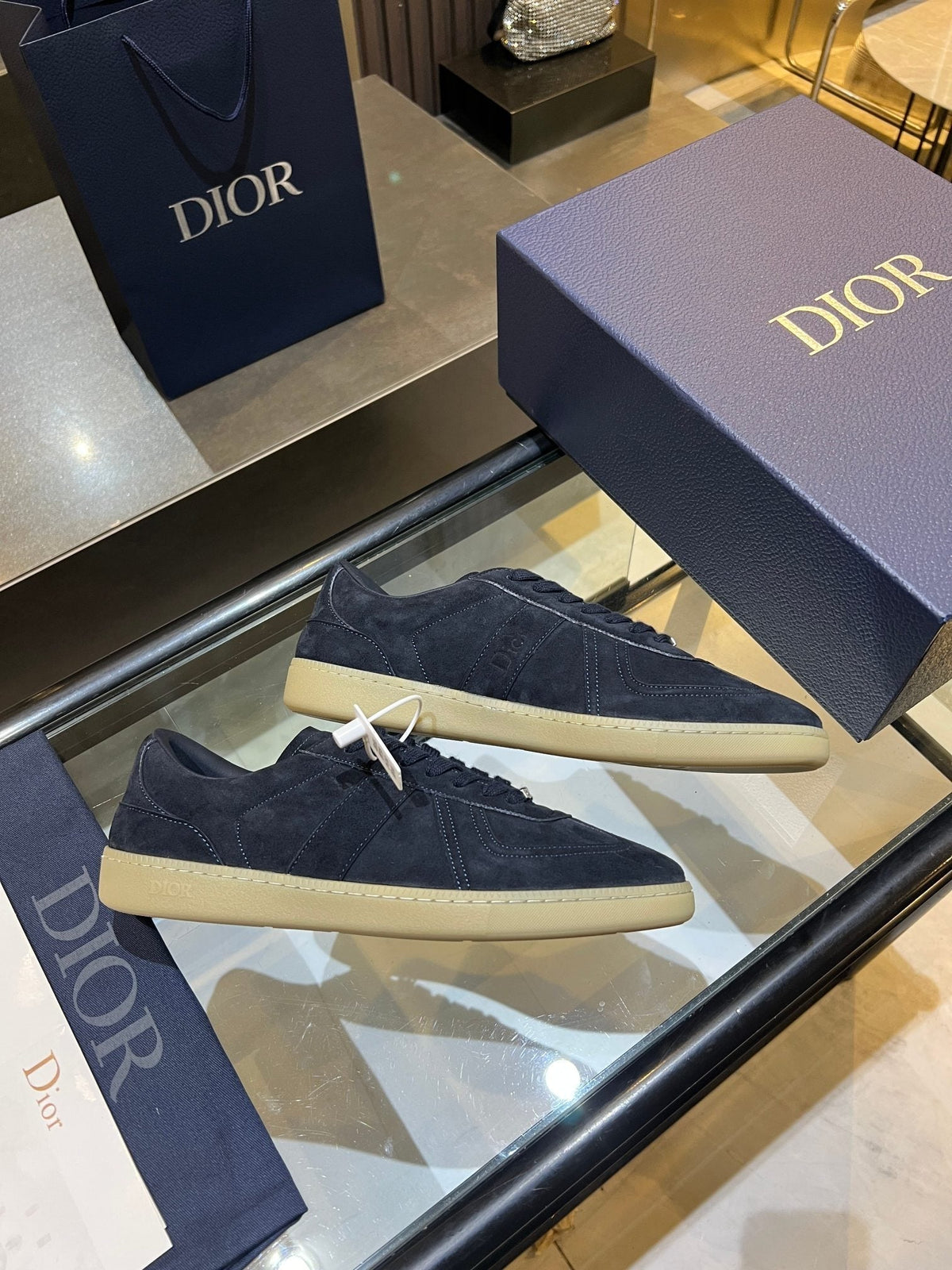 CD 26s Low Top Sneakers Black Blue Suede 492015