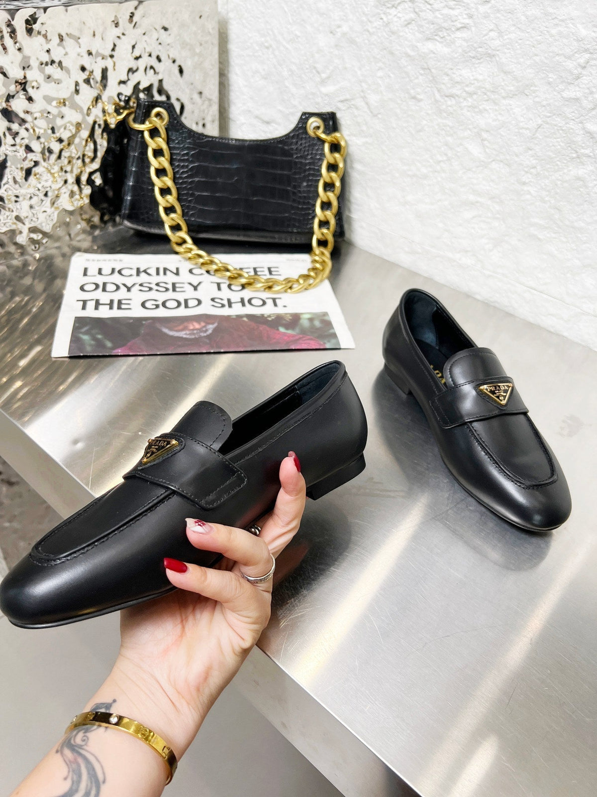 Prada 26S Classic Loafers Black Calfskin Logo