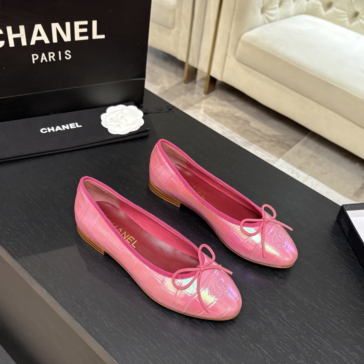 Chanel 2026 Two-Tone Ballet Flat Cowhide 168113