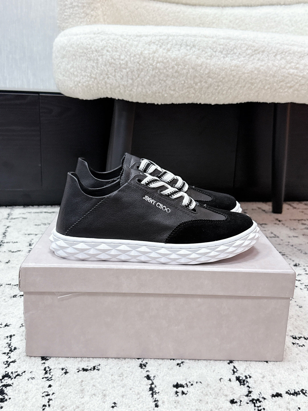 Jimmy Choo 26S Sneakers Black Calfskin And Suede 604183