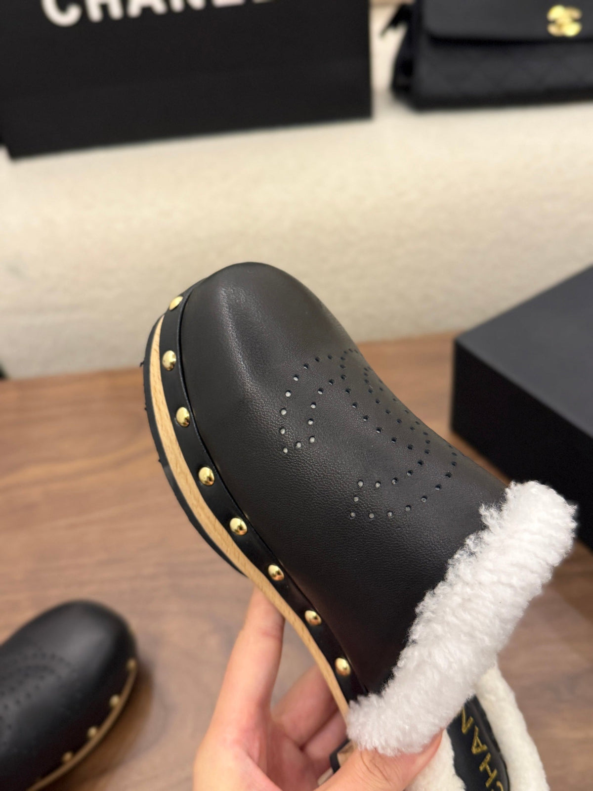 Chanel 2026 CC Logo Mule Suede Leather Wool 173192