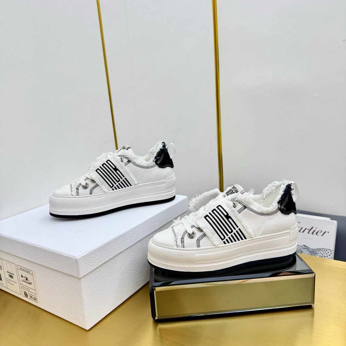 CD 26s Platform Sneaker 50mm White Canvas 618394