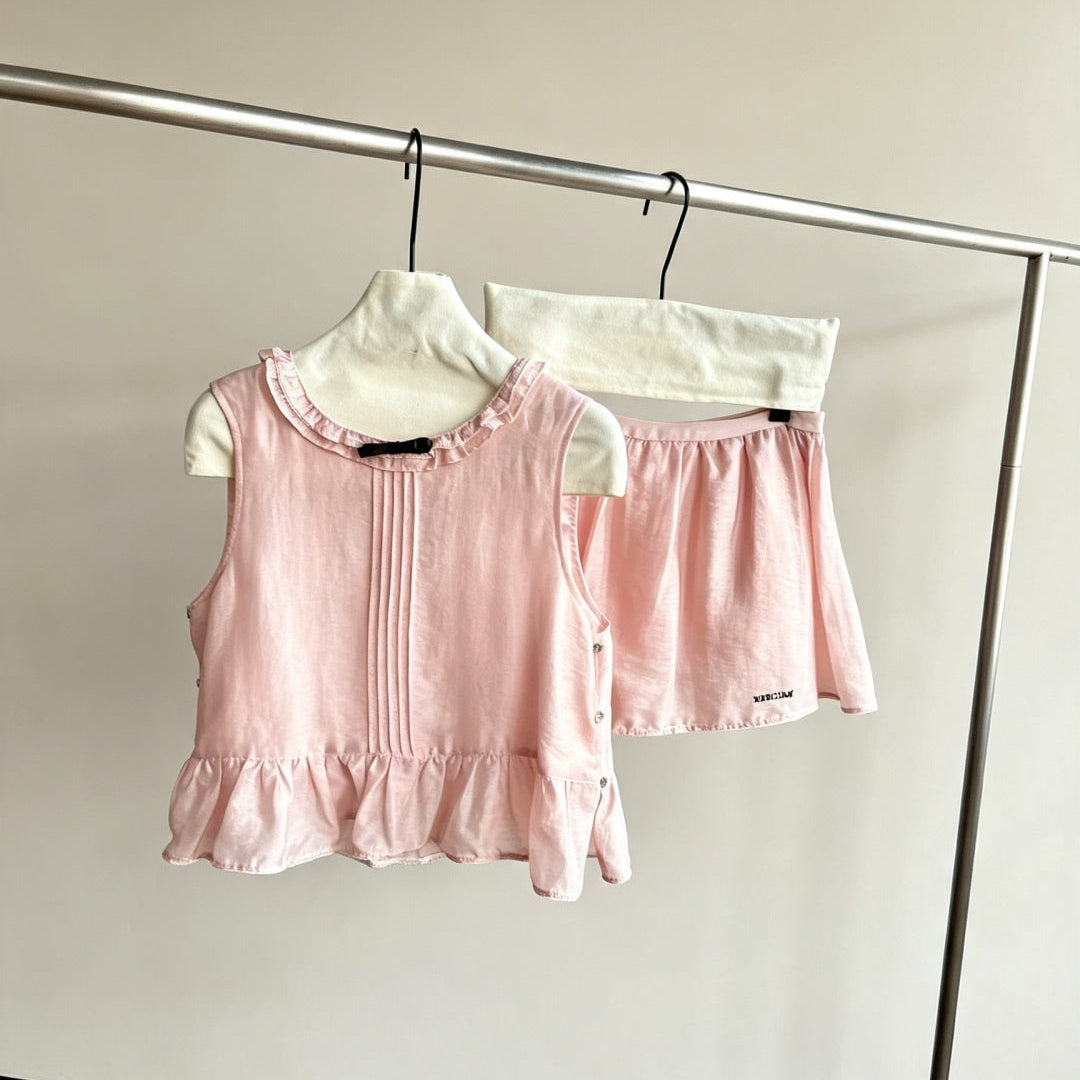 Hermes 26s Sleeveless Top And Shorts Set 777