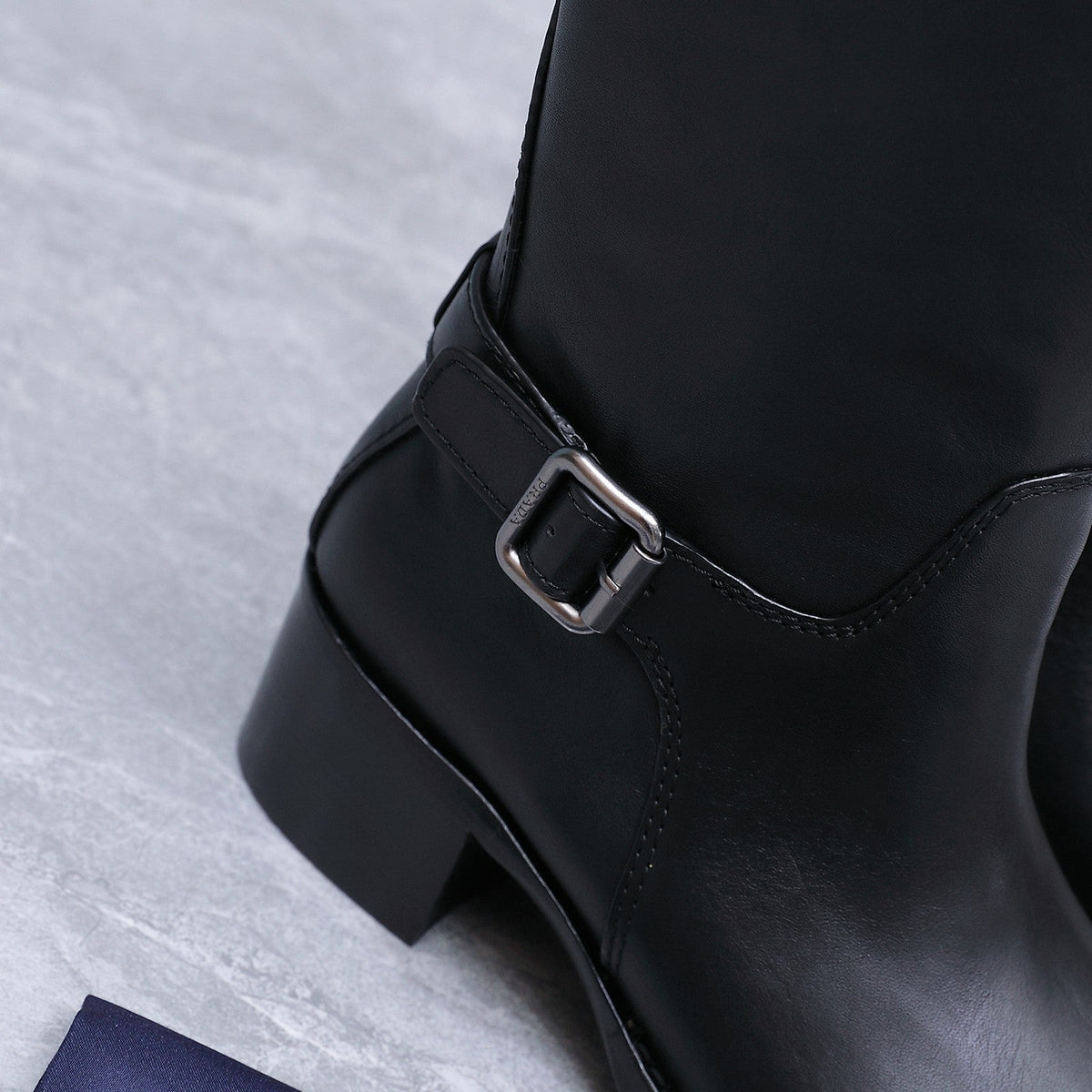 Prada 2026 Buckle Knee-High Boots Cowhide 170687
