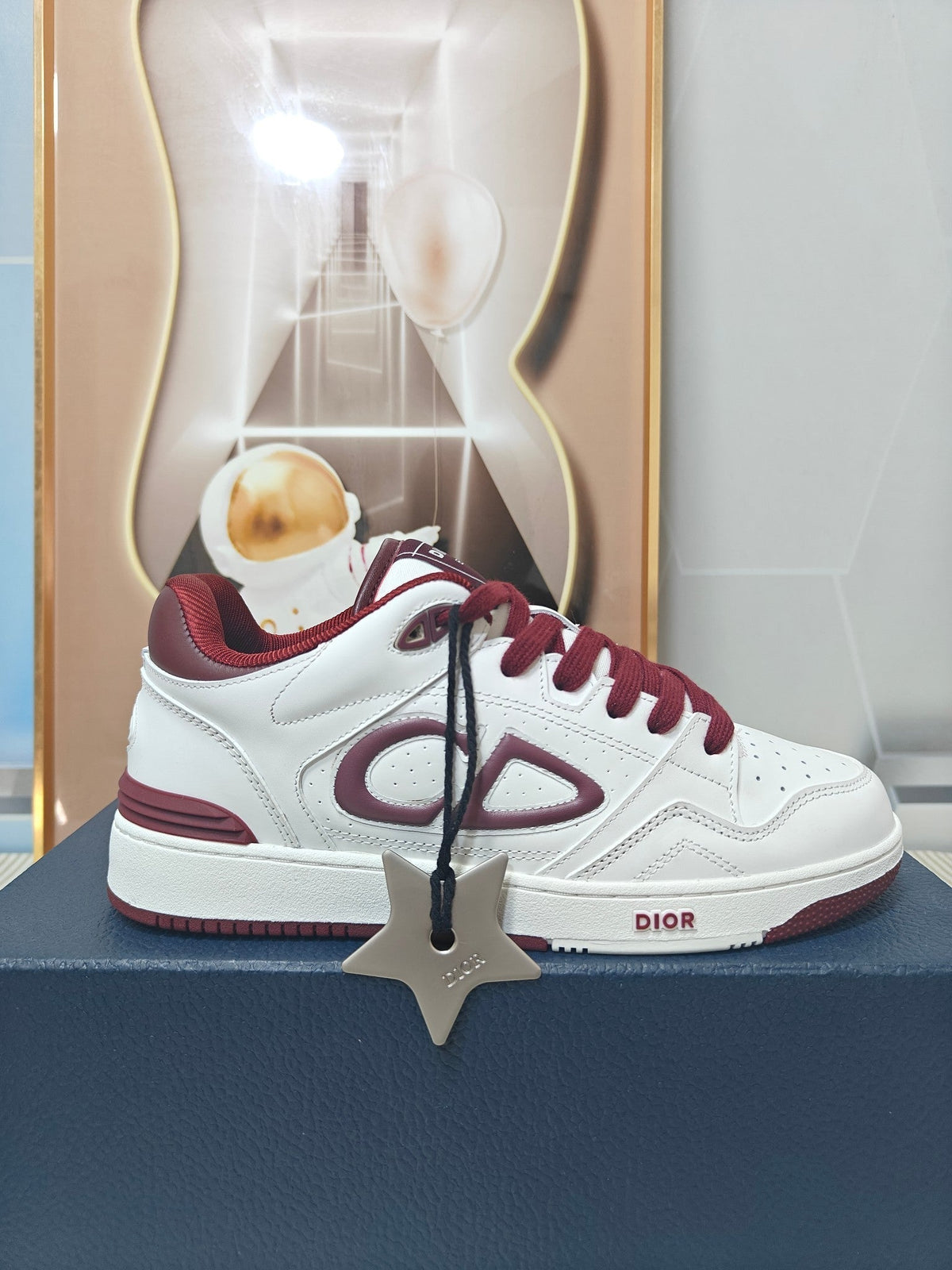 CD 26s Low Top Sneaker White Dark Red Calfskin 491852