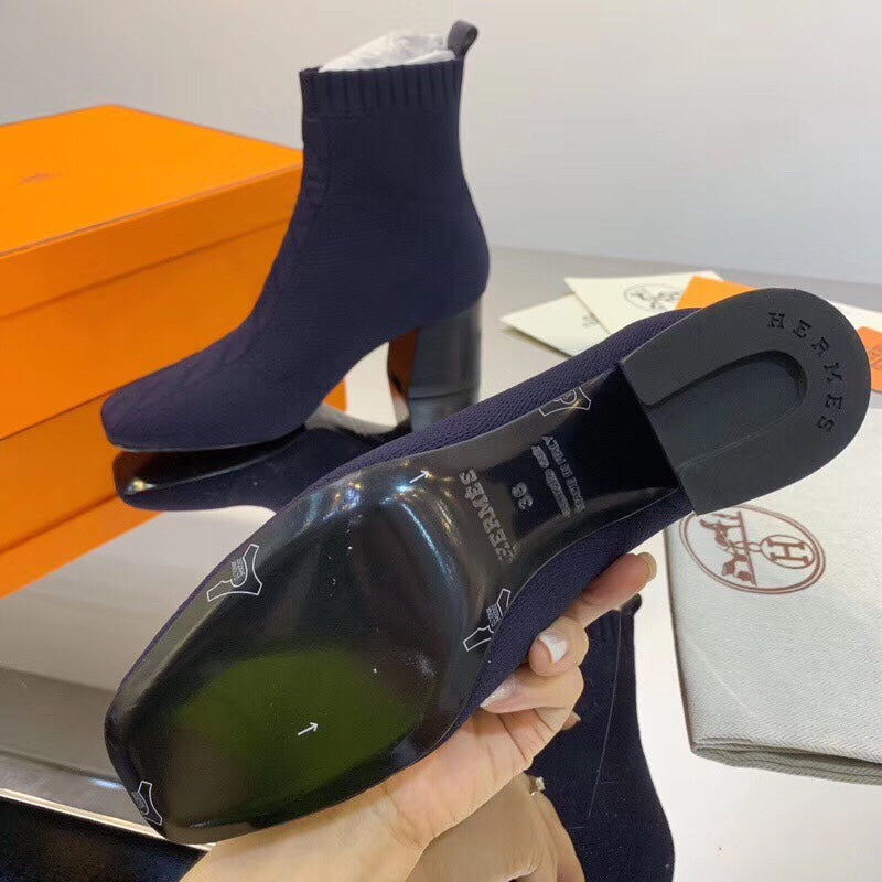 HM Volver Ankle Boot Navy Blue Fabric 546188