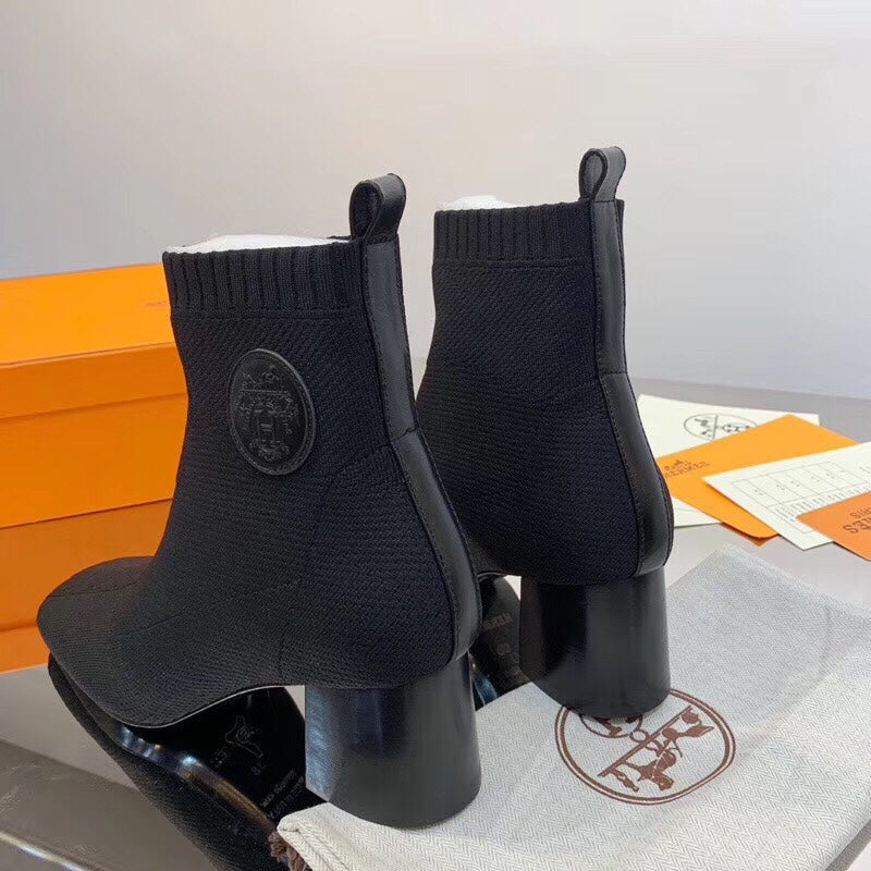 HM Volver Ankle Boot Black Fabric 546189