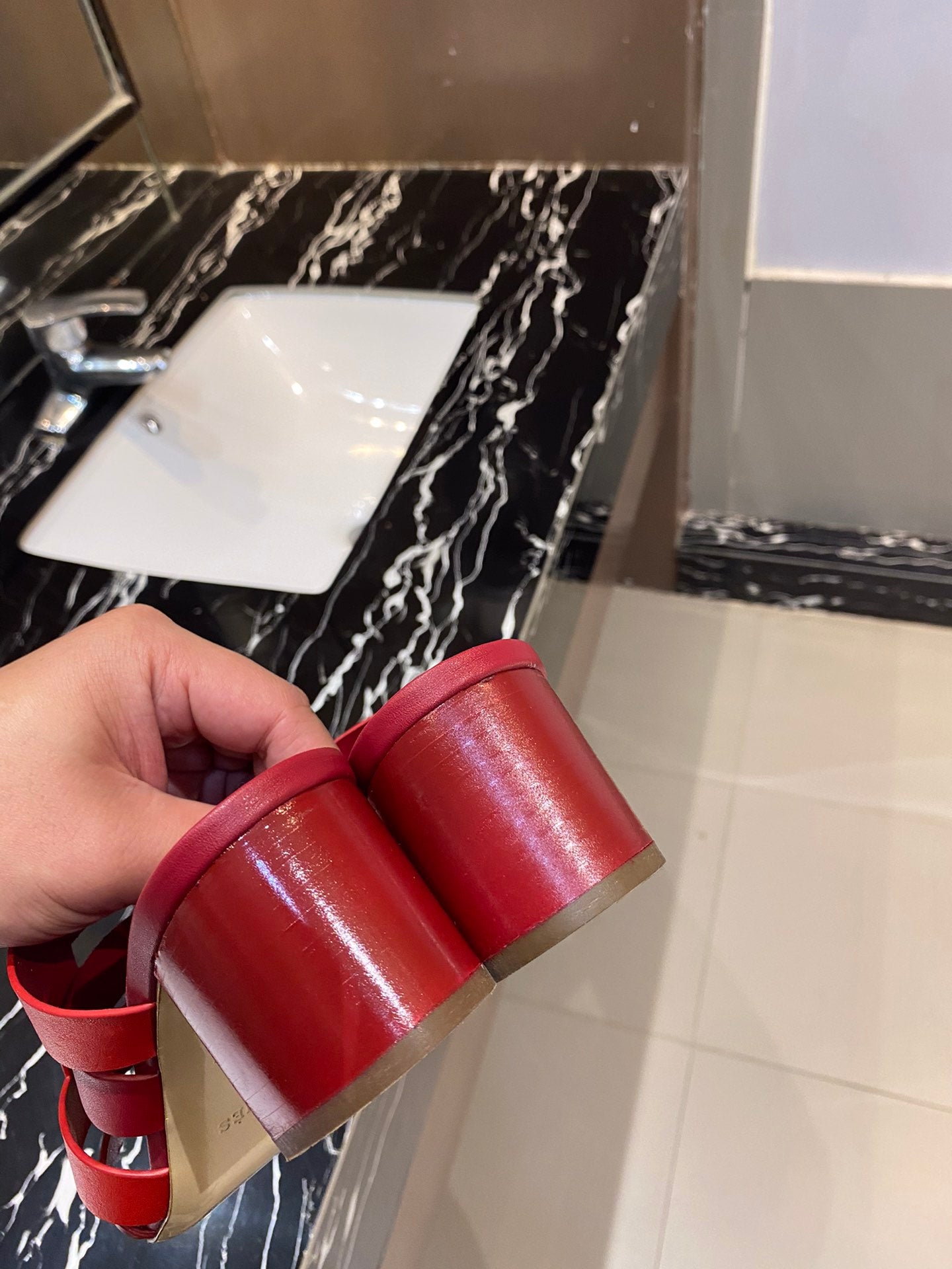 HM Amica Sandals 50mm Red Sheepskin 546230