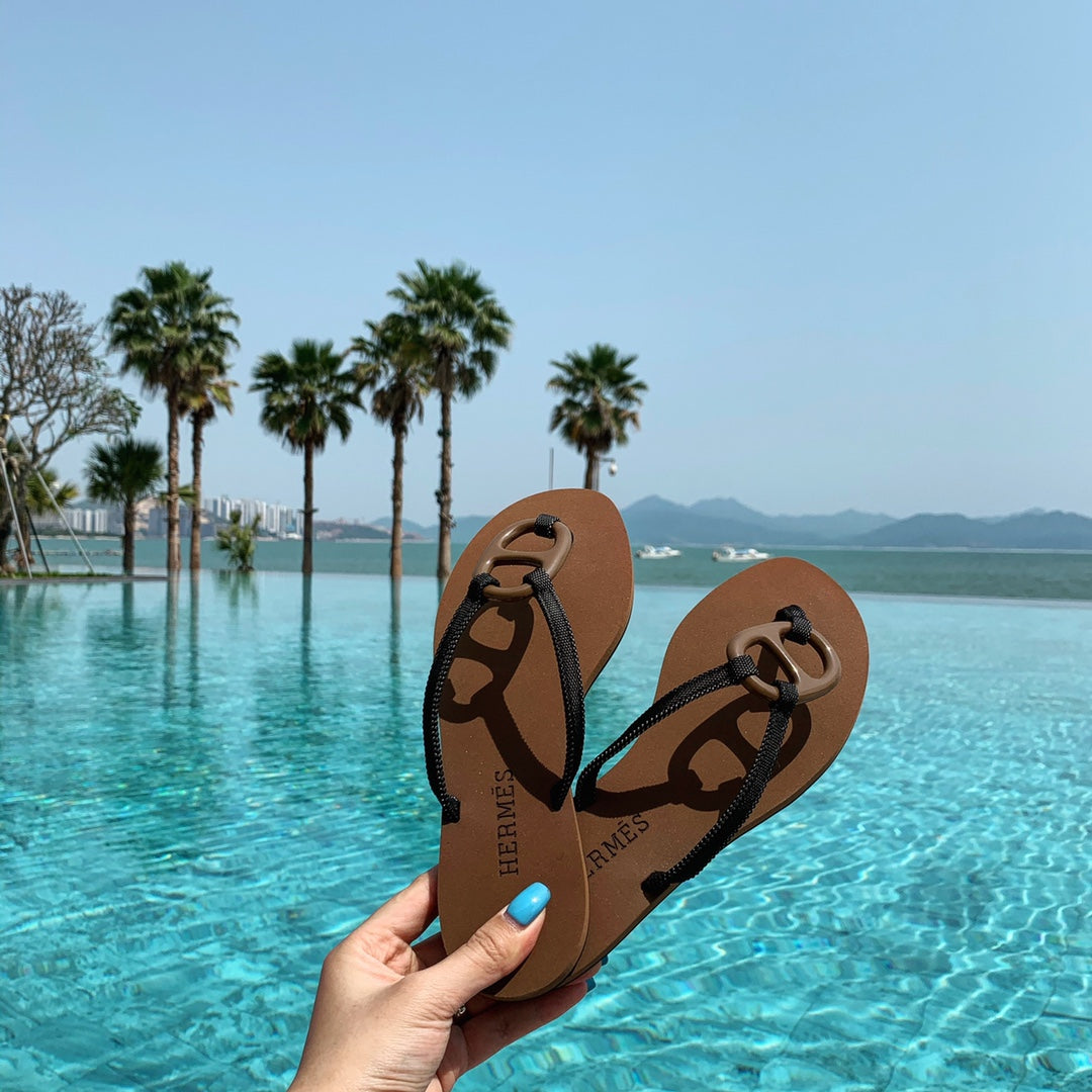 HM Kala Nera Slippers Brown Cowhide 546350