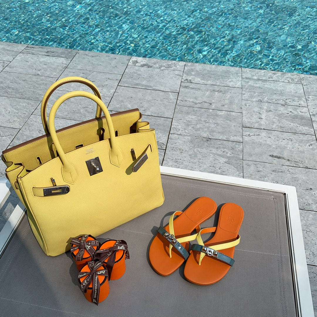 HM Medor Slippers Orange Cowhide 546247