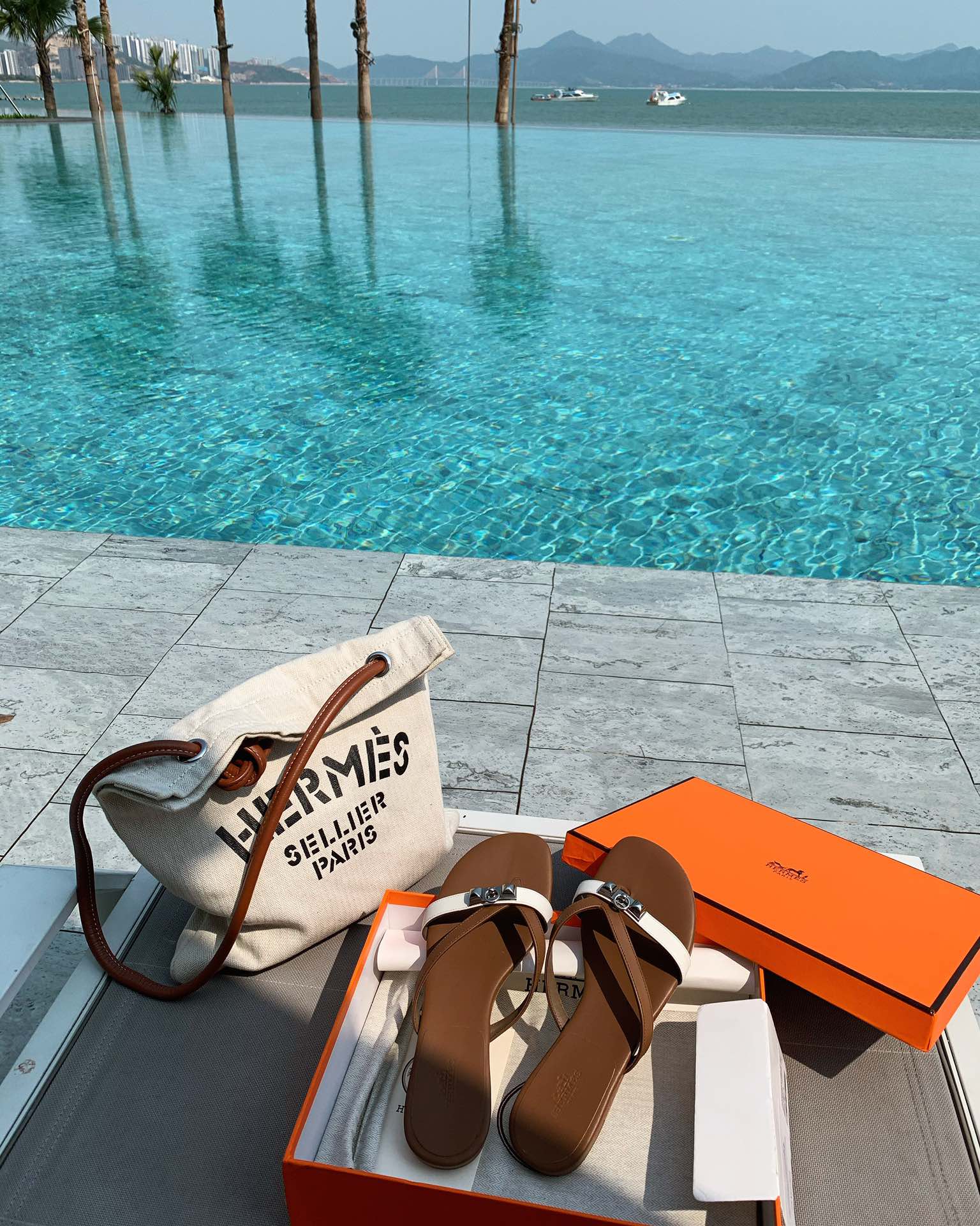 HM Medor Slippers Brown White Cowhide 546250