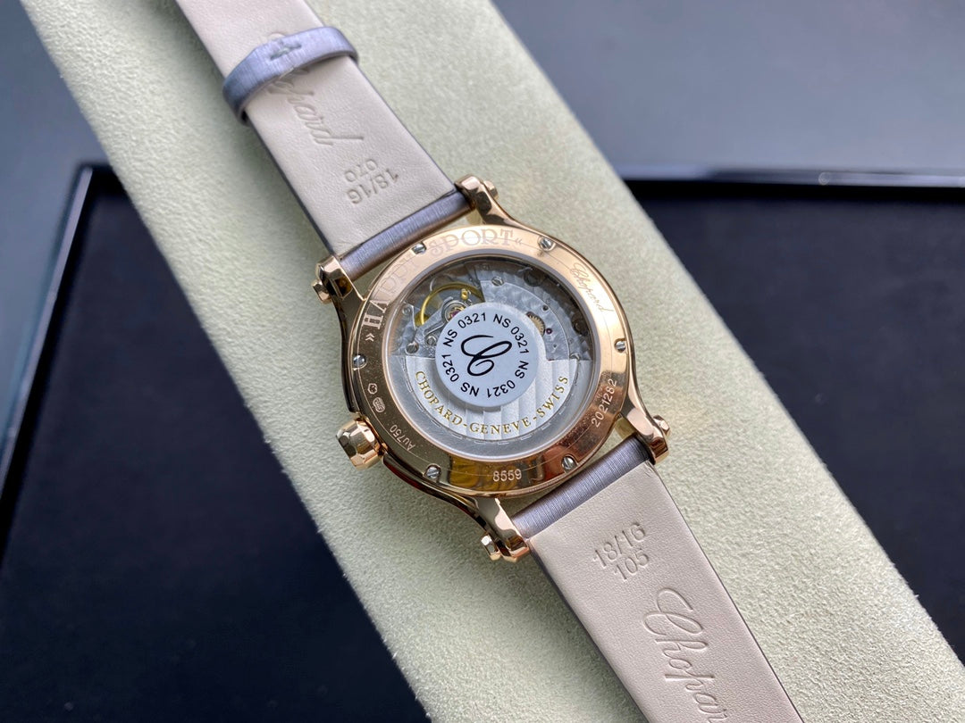 Happy Diamond 33mm Pink Gold Grey Dial