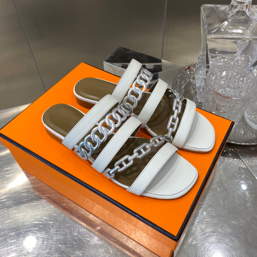 HM Amalfi Slide Sandals Lavender Gray Sheepskin 546257