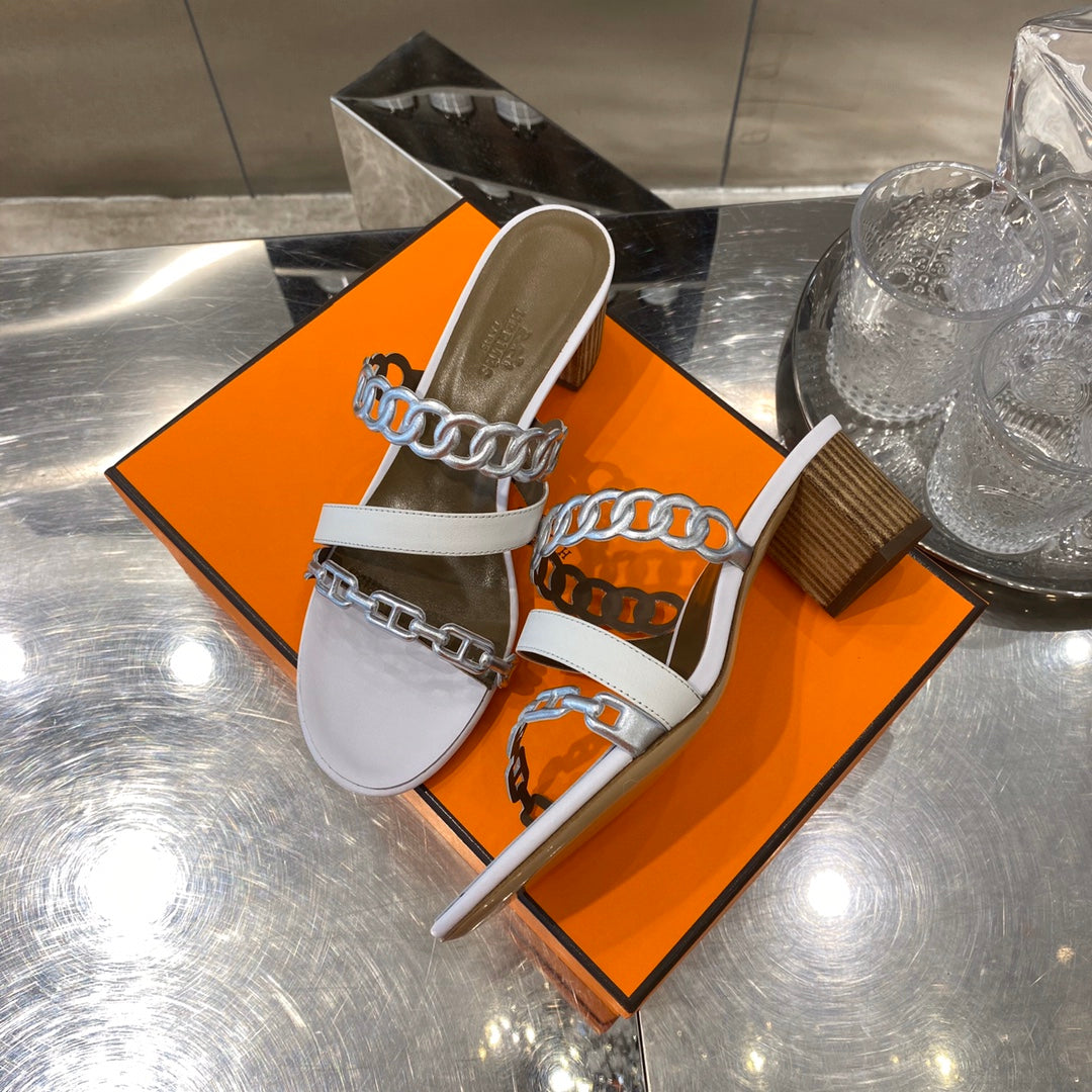 HM Amalfi Sandals 55mm Lavender Gray Sheepskin 546261