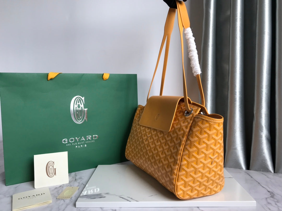 Goyard Rouette Souple Bag 31cm Yellow Canvas & Calfskin