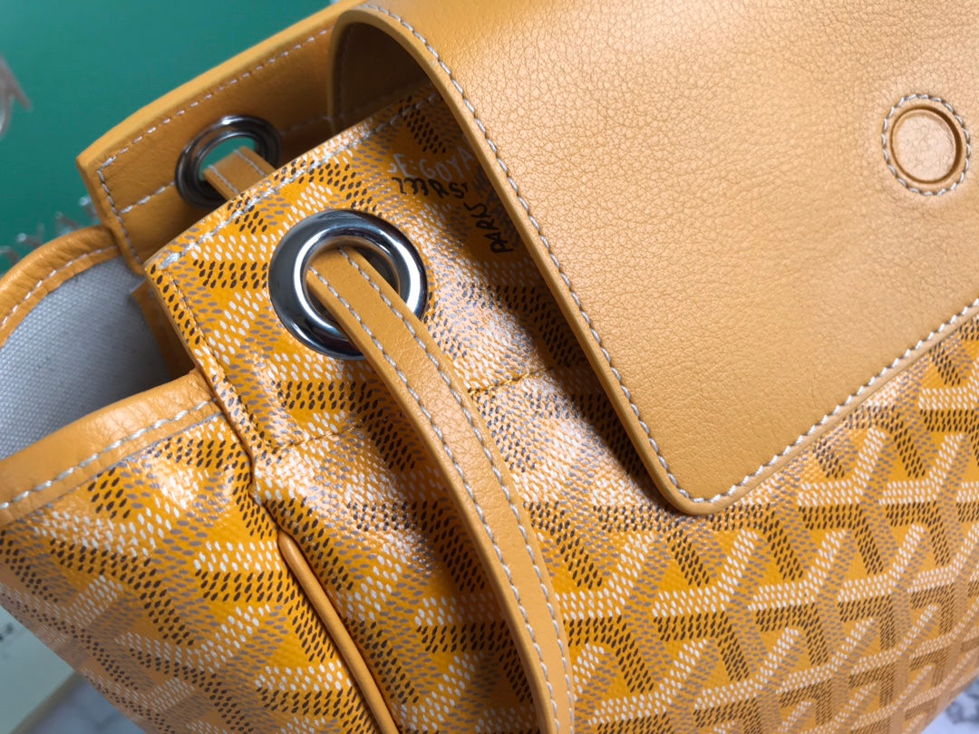 Goyard Rouette Souple Bag 31cm Yellow Canvas & Calfskin