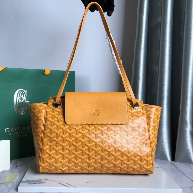 Goyard Rouette Souple Bag 31cm Yellow Canvas & Calfskin