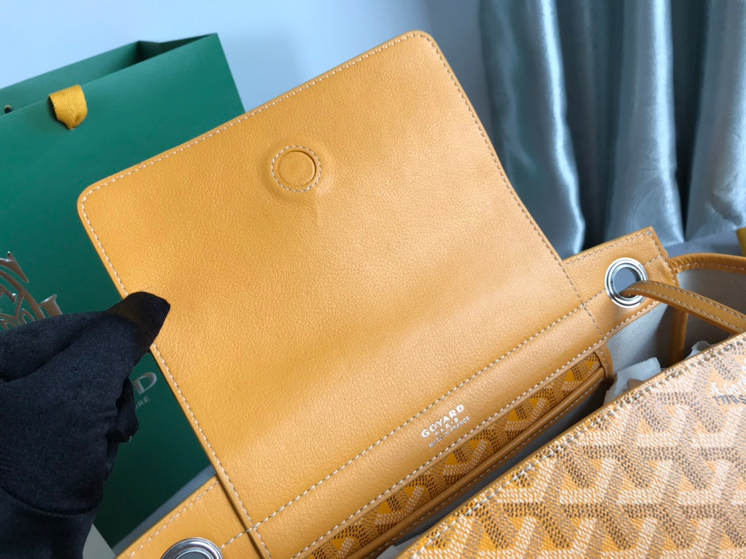 Goyard Rouette Souple Bag 31cm Yellow Canvas & Calfskin