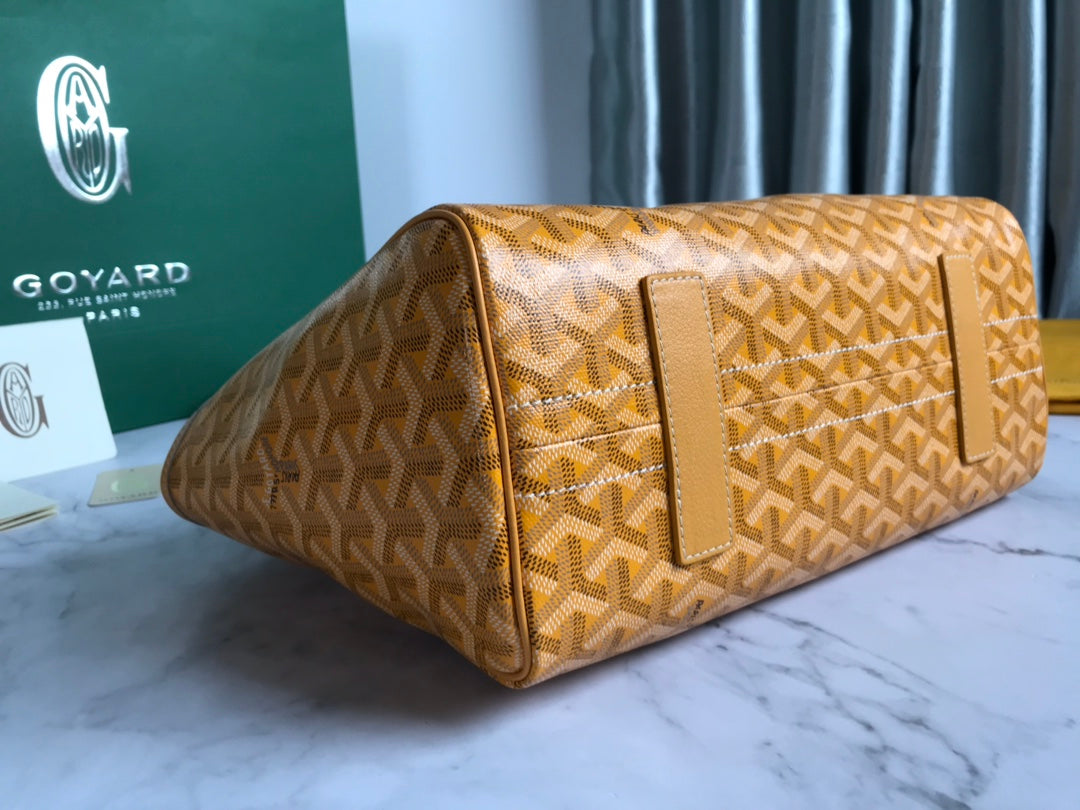 Goyard Rouette Souple Bag 31cm Yellow Canvas & Calfskin