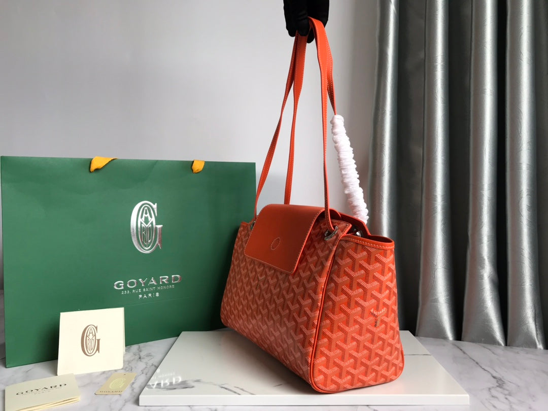 Goyard Rouette Souple Bag 31cm Orange Canvas & Calfskin