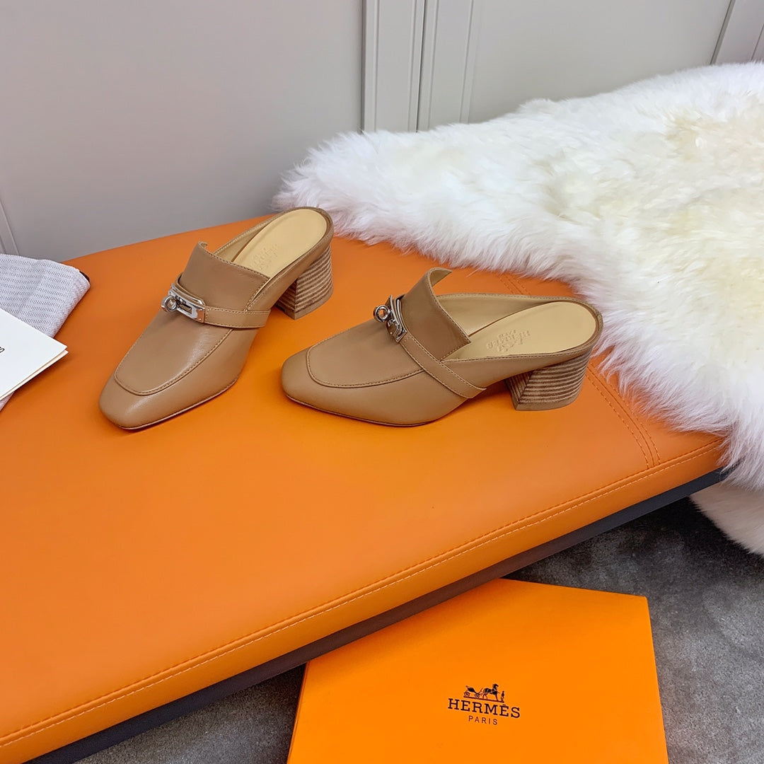 HM Blossom Mule 65mm Caramel Sheepskin  546304