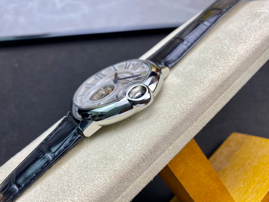 Cartier Balloon 46mm Black Silver Tourbillon