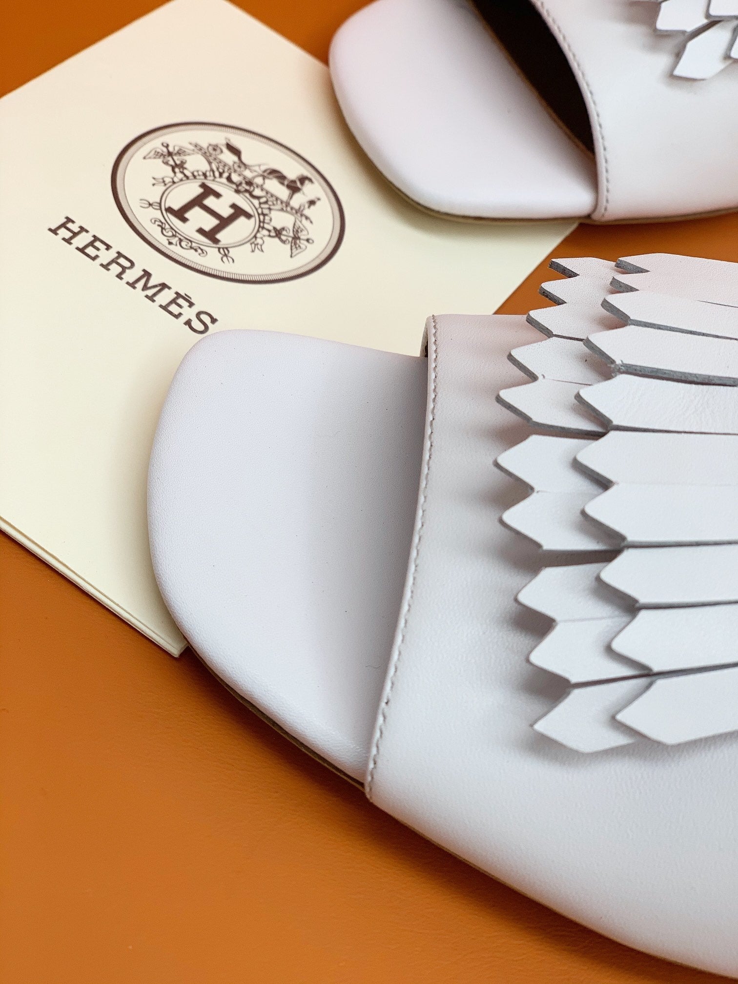 HM Alma Sandals 45mm Brown White Cowhide 546345