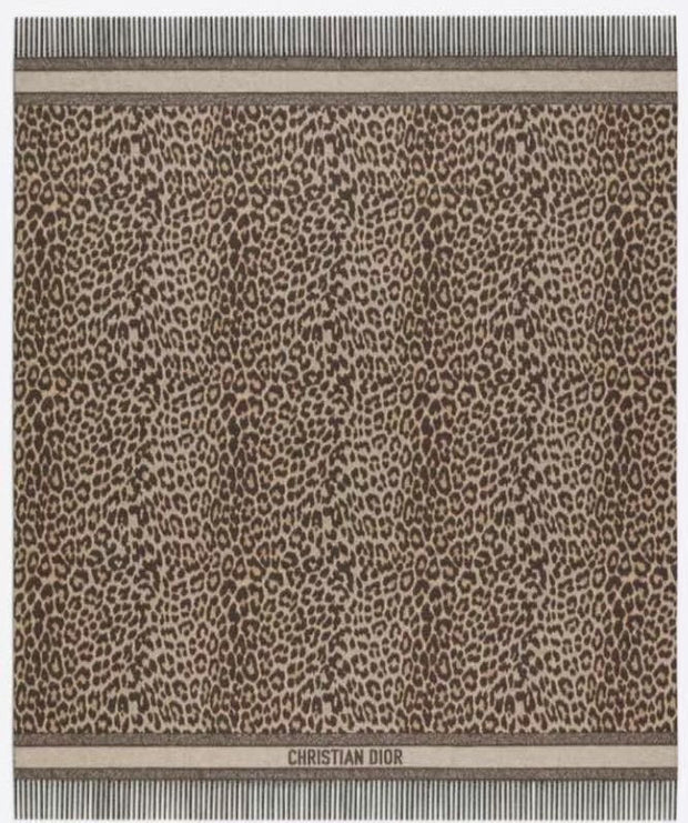 Dior 2026 Poncho Scarf 140cm Leopard Wool And Silk 198751