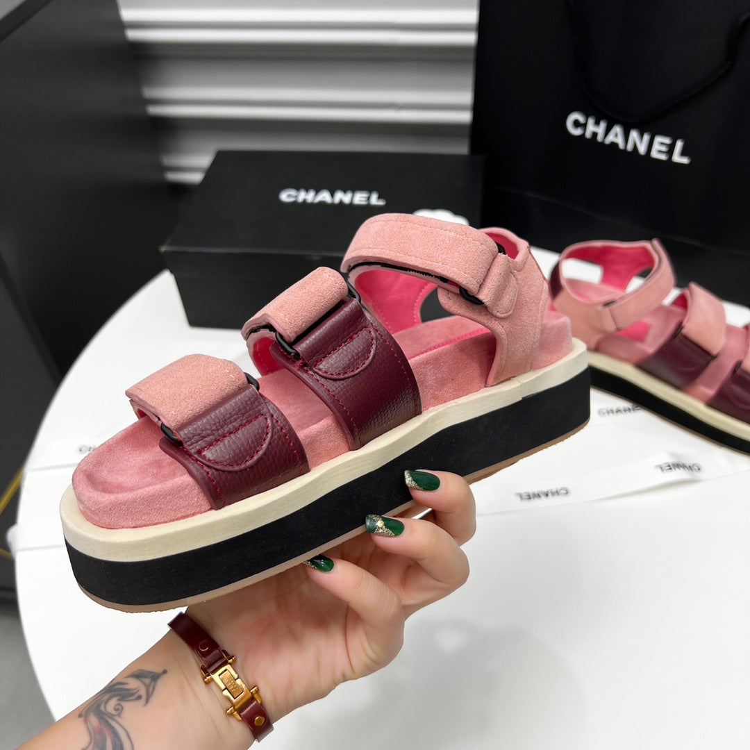 CC 26s Dad Sandal Light Pink Burgundy Leather Suede 867664