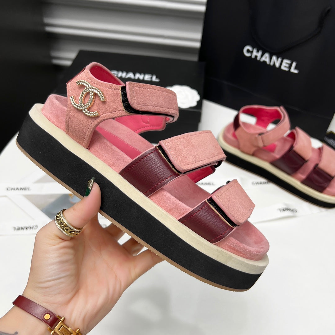 CC 26s Dad Sandal Light Pink Burgundy Leather Suede 867664