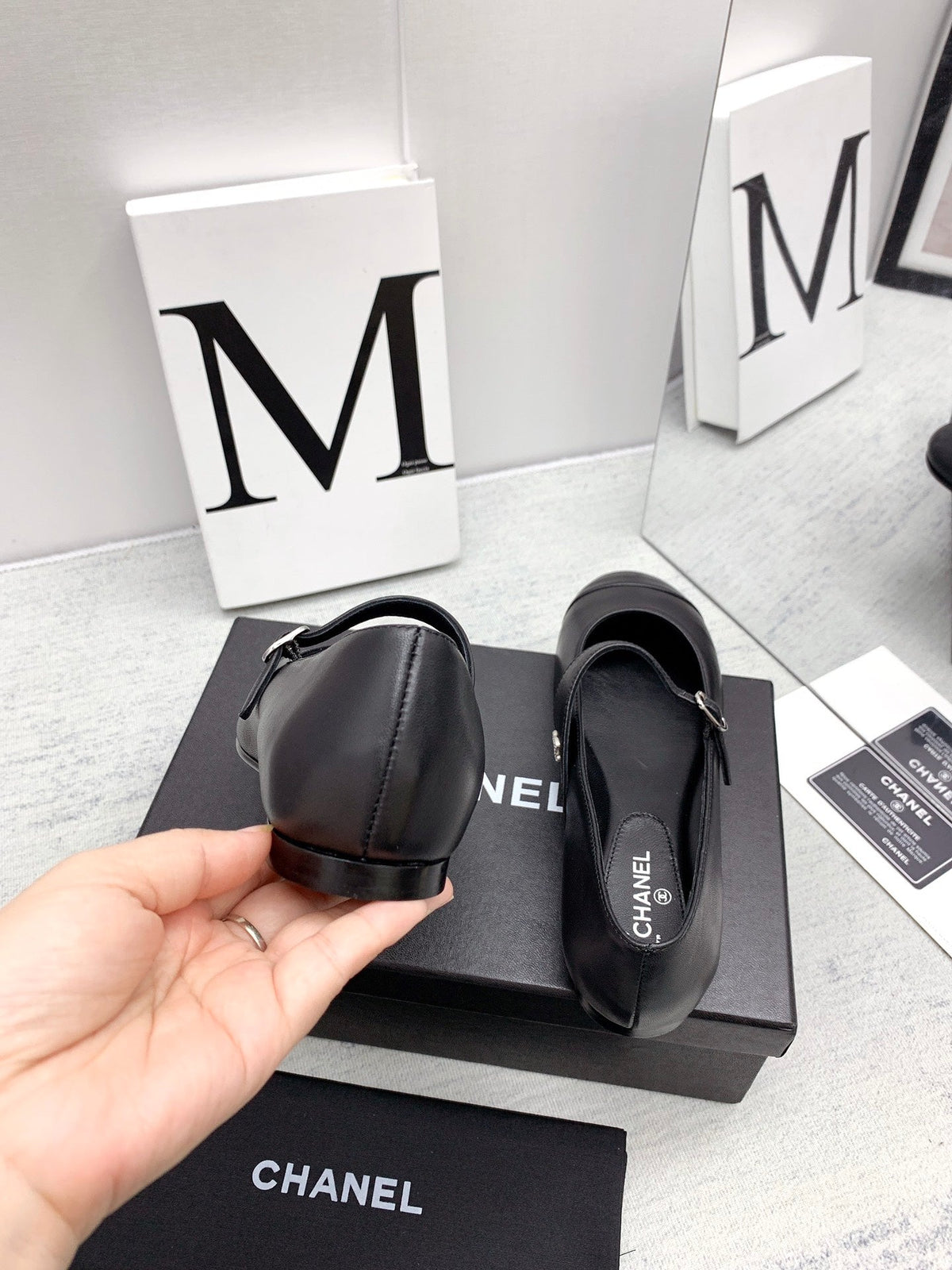 CC 2026 Logo Mary Jane Ballet Flats Black Leather 161752