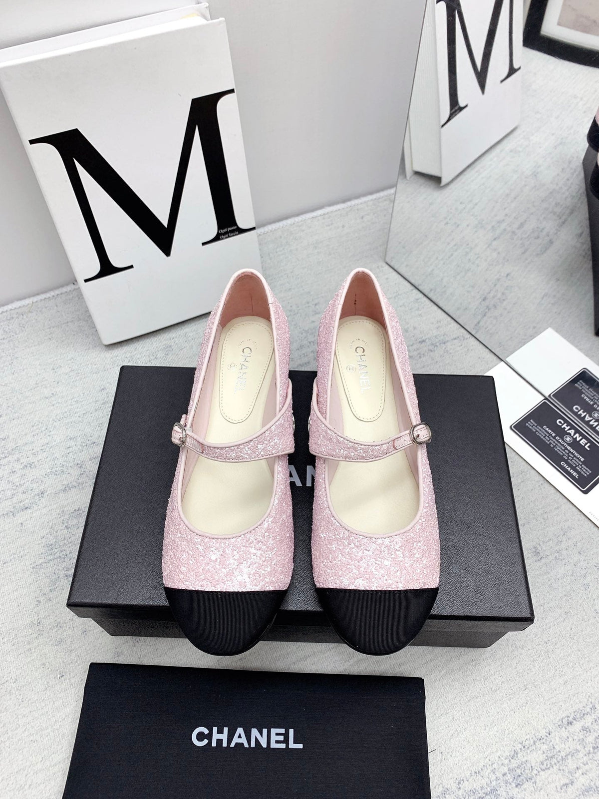 CC 2026 Logo Mary Jane Ballet Flats Pink Tweed 161753
