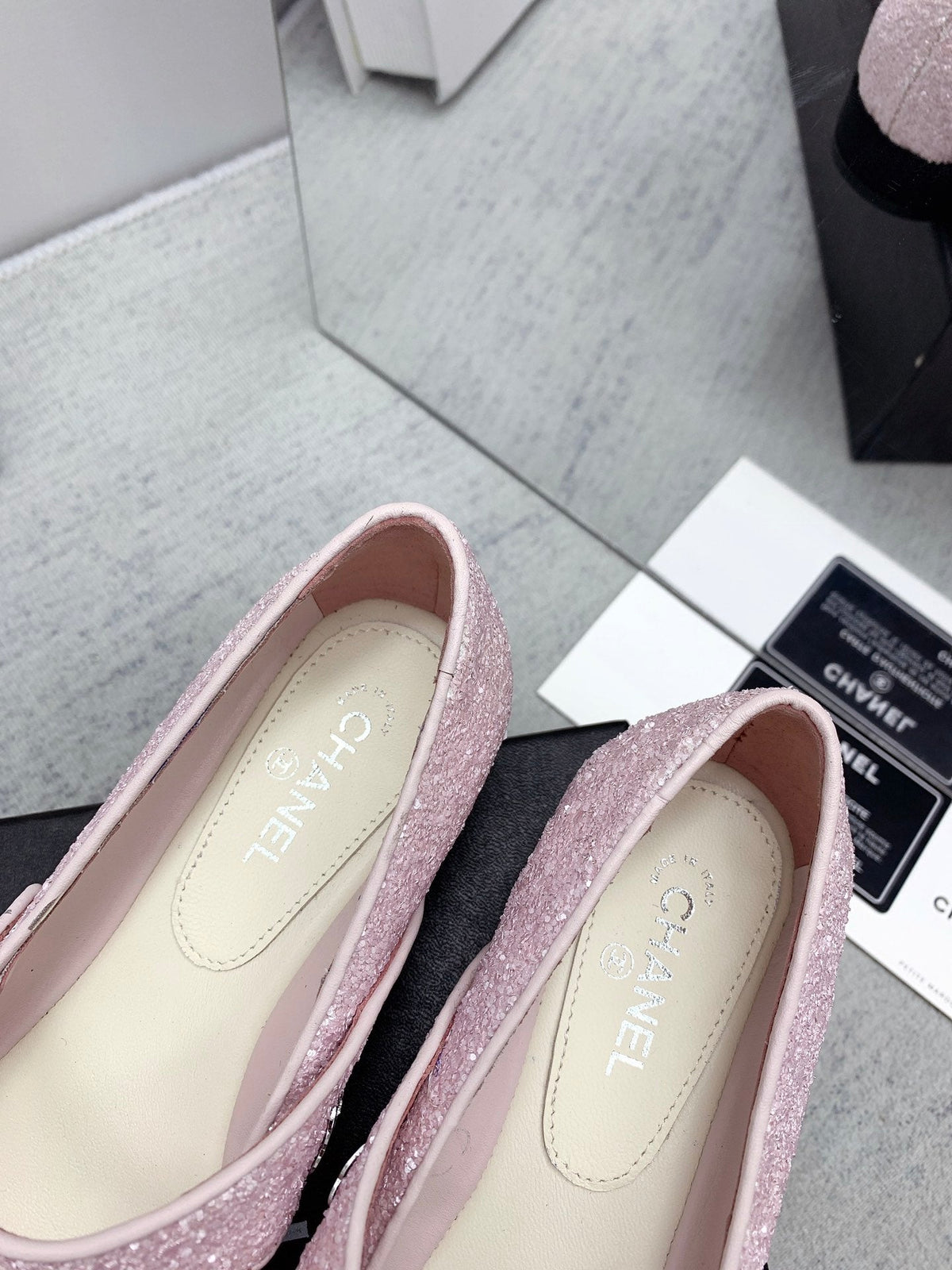 CC 2026 Logo Mary Jane Ballet Flats Pink Tweed 161753