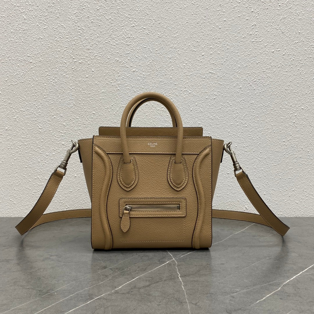 Celine Luggage Nano Bag 20cm Brown Cowhide