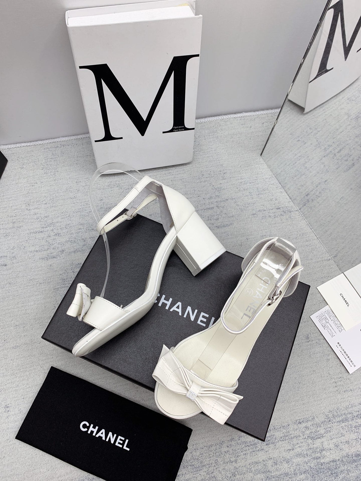 CC 26s Ankle Strap Sandals 6cm White Leather 163411