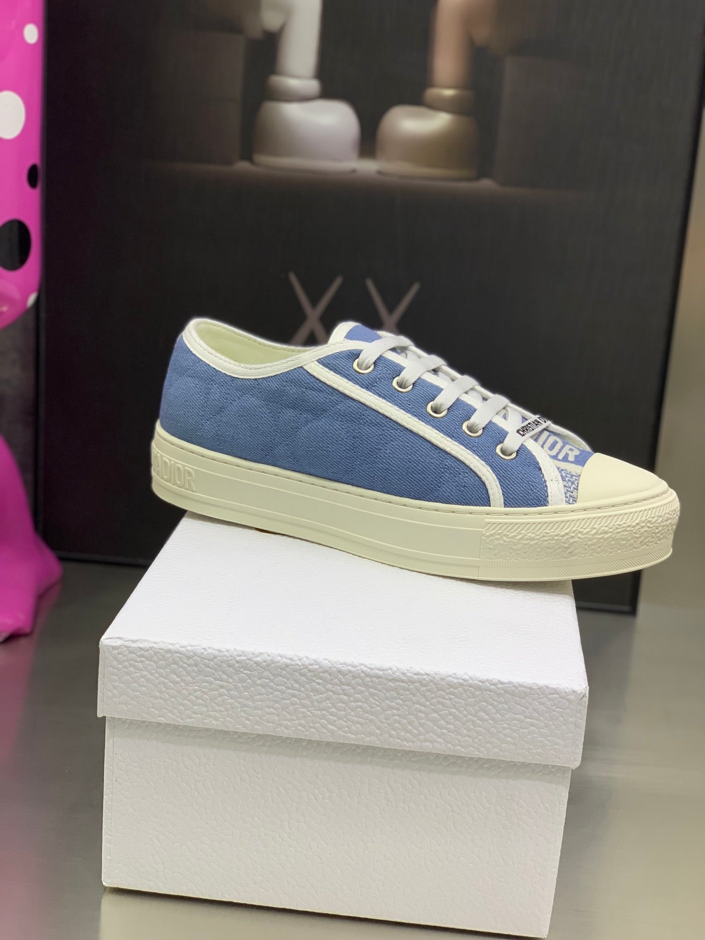 CD 26s Walk'n'Dior Sneaker Blue Cream Cotton 966654