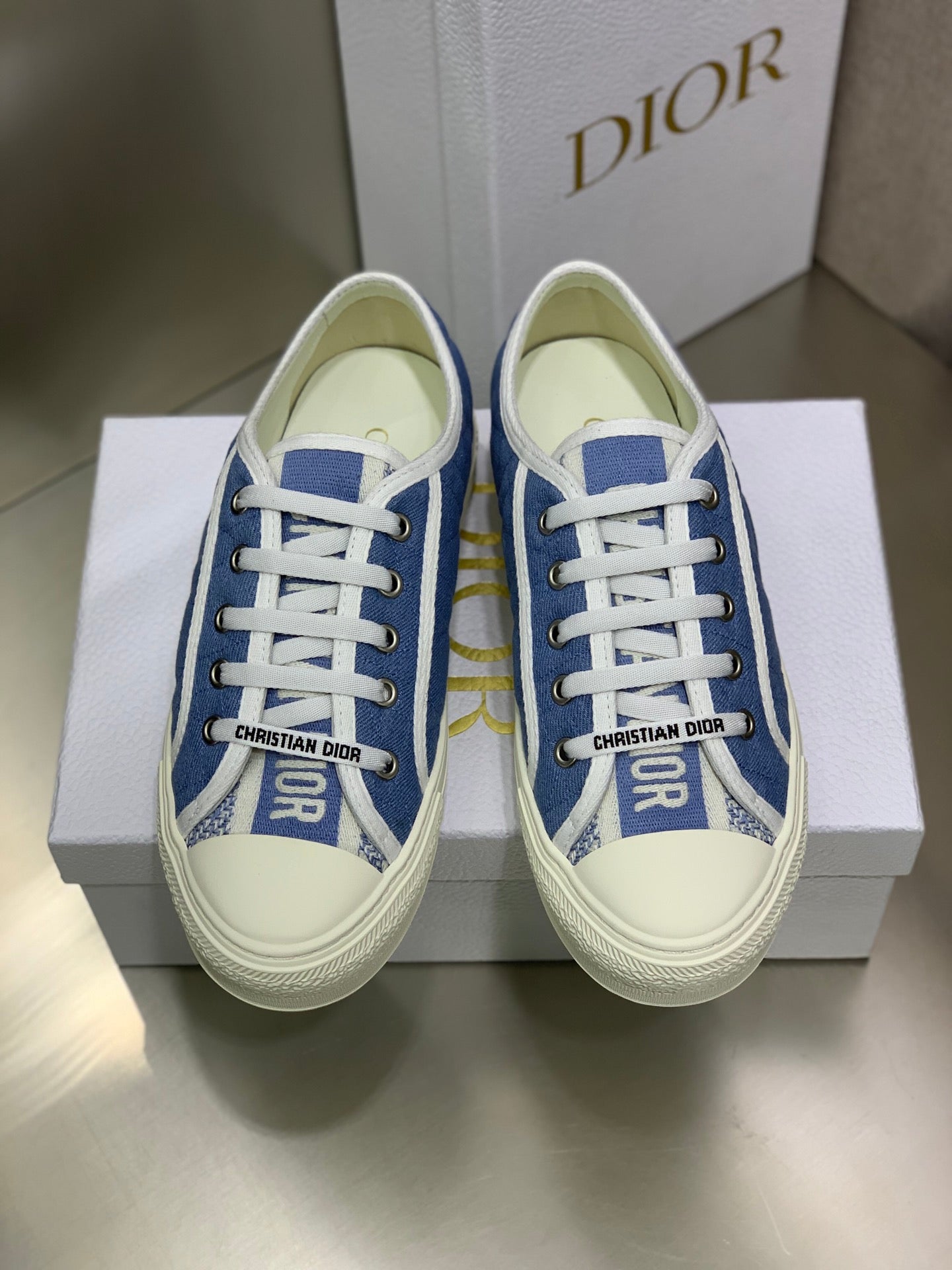 CD 26s Walk'n'Dior Sneaker Blue Cream Cotton 966654