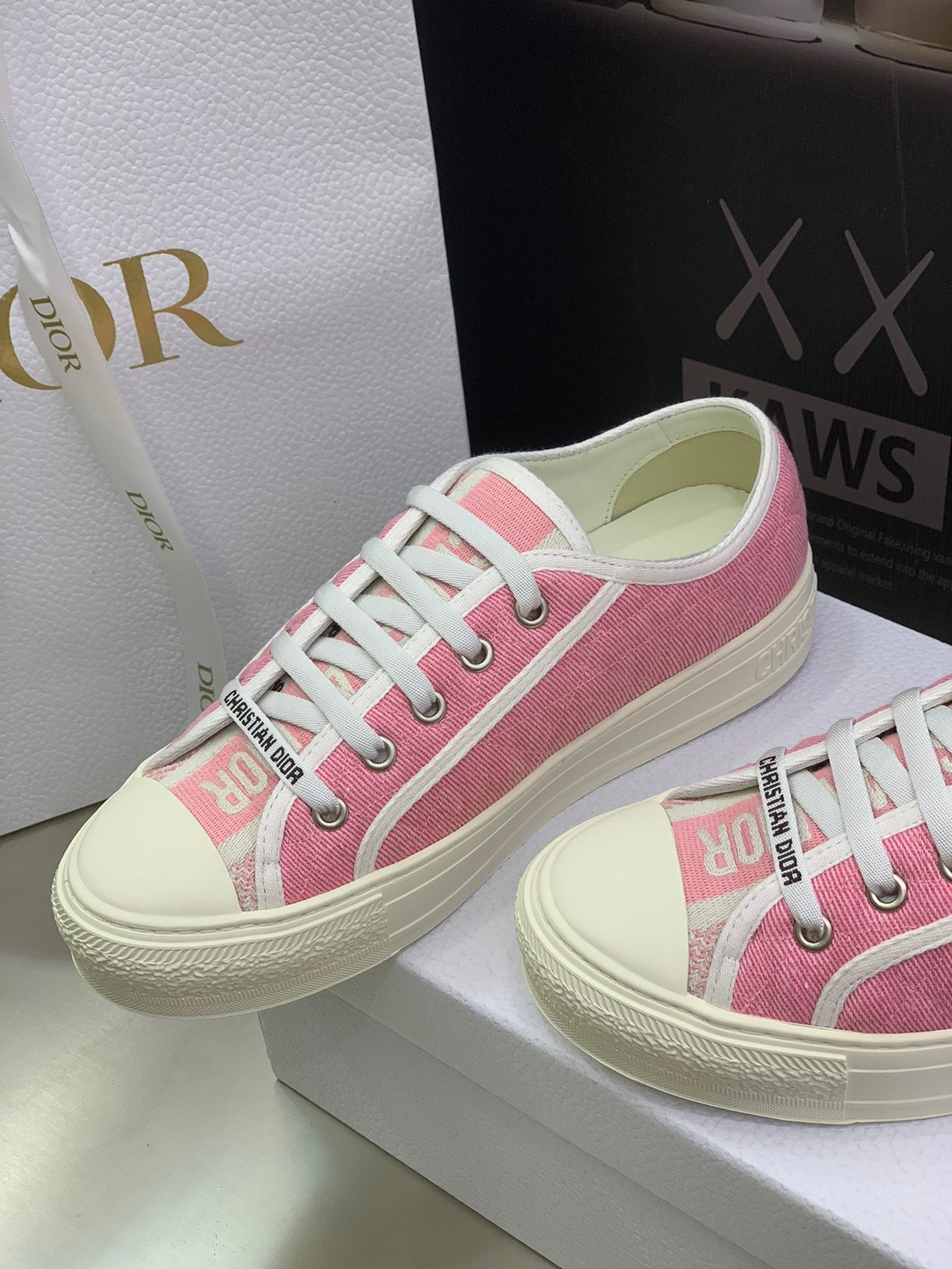 CD 26s Walk'n'Dior Sneaker Pink Cream Cotton 966655