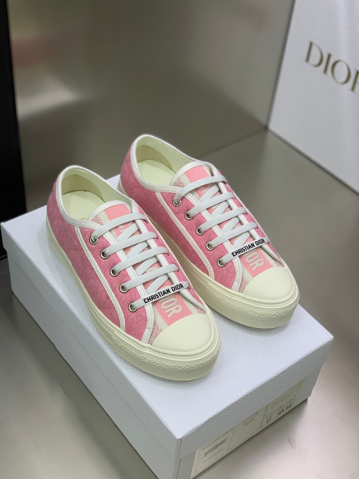 CD 26s Walk'n'Dior Sneaker Pink Cream Cotton 966655