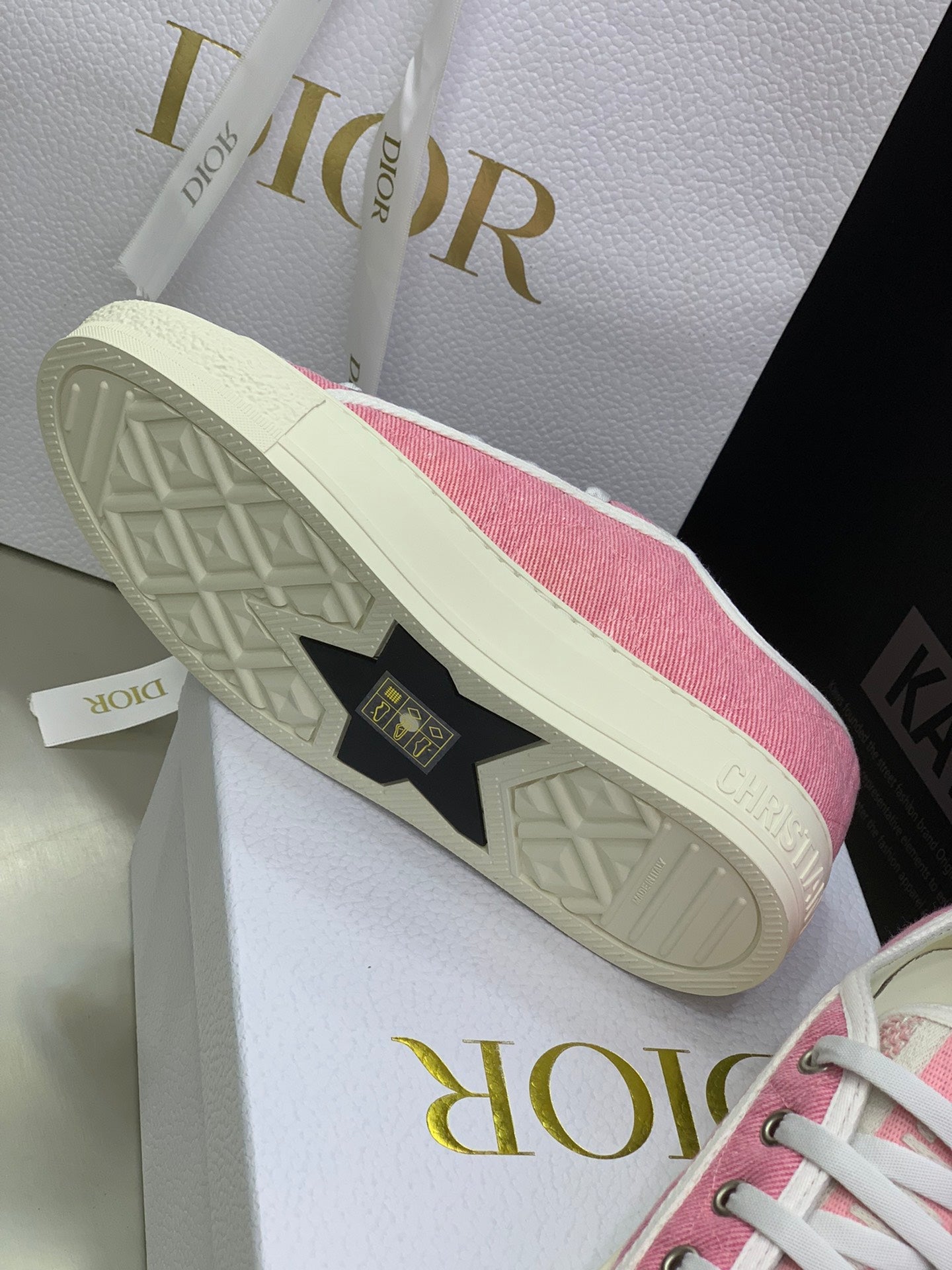 CD 26s Walk'n'Dior Sneaker Pink Cream Cotton 966655